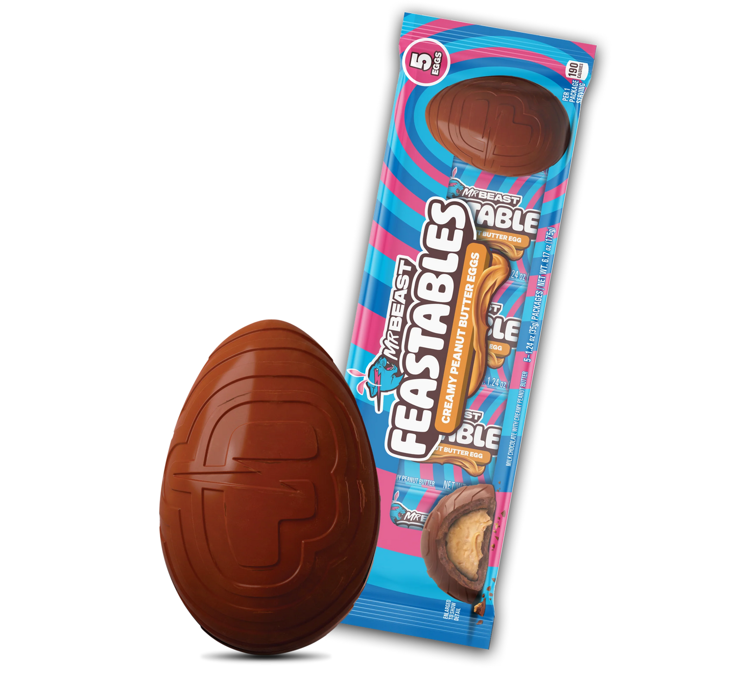Mr Beast Feastables Creamy Peanut Butter Filled Chocolate Egg (Single Unit)