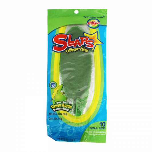 Pigui Green Apple Slaps 10 Pack Mexican Lollipops - 100g