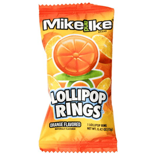 Mike & Ike Lollipop Rings Orange (12g)