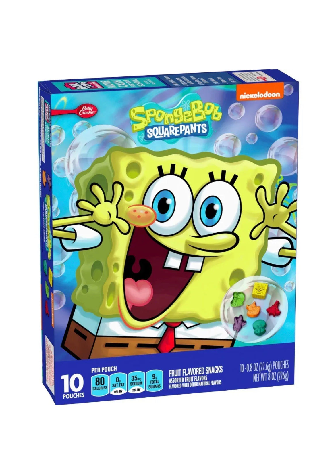 SpongeBob SquarePants Betty Crocker Fruit Snacks - Full Box of 10 Packs