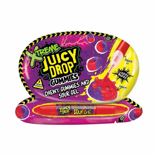 Xtreme Juicy Drop Gummies Chewy Gummies with Sour Gel - Cherry Berry (57g)