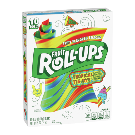 Tropical Tie Dye Fruit Roll Ups Betty Crocker - Full Box of 10