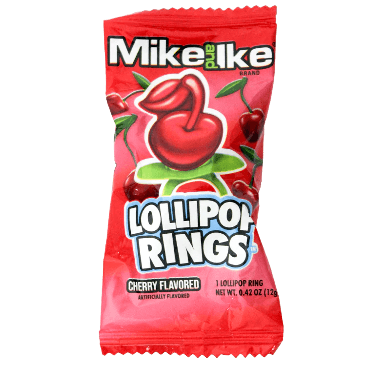 Mike & Ike Lollipop Rings Cherry (12g)