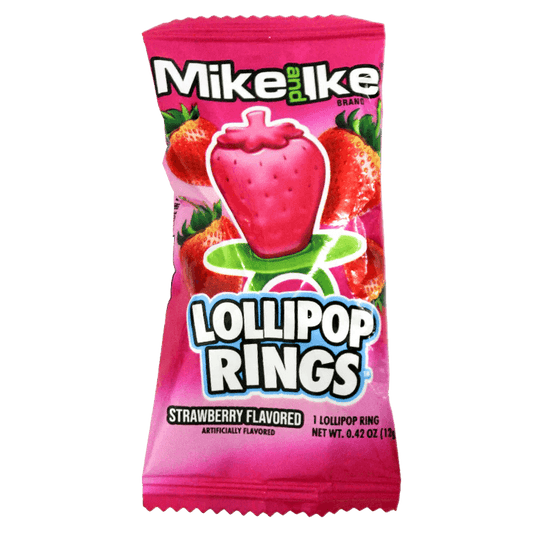 Mike & Ike Lollipop Rings Strawberry (12g)