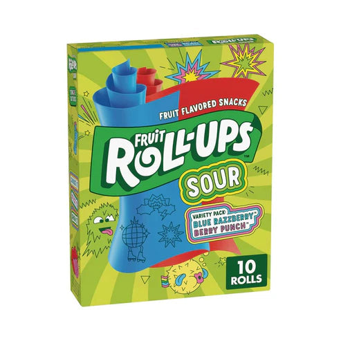 Sour Fruit Roll Ups Betty Crocker (Full Box of 10)