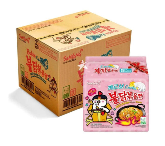 Samyang Buldak Hot Chicken Carbonara Ramen Noodles (130g) (40 Pack) (8 x 5 )