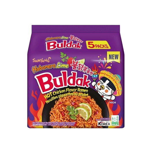 Samyang Buldak Hot Chicken Habanero Lime Ramen Noodles (135g) (5 Pack)
