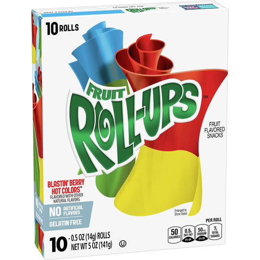 Blastin’ Berry Colours Fruit Roll Ups Betty Crocker - Full Box of 10