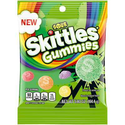 Skittles Gummies Sour Peg Bag (5.8oz)