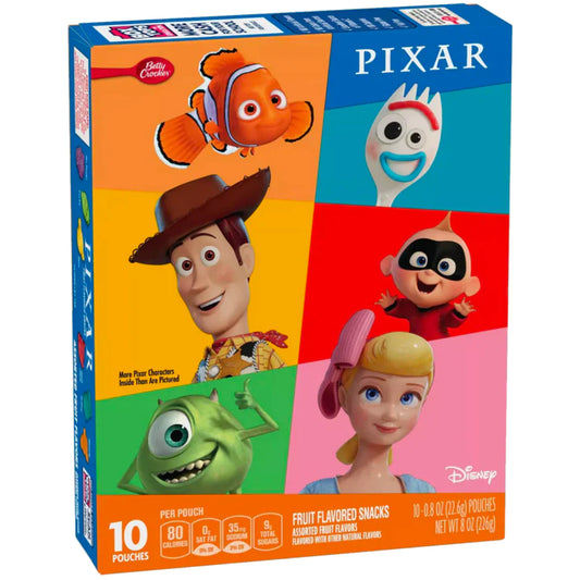 Pixar Betty Crocker Fruit Snacks - Full Box of 10