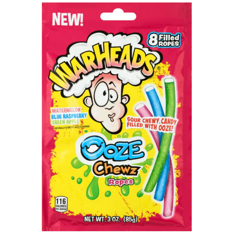 Warheads Ooze Chewz Ropes - 85g