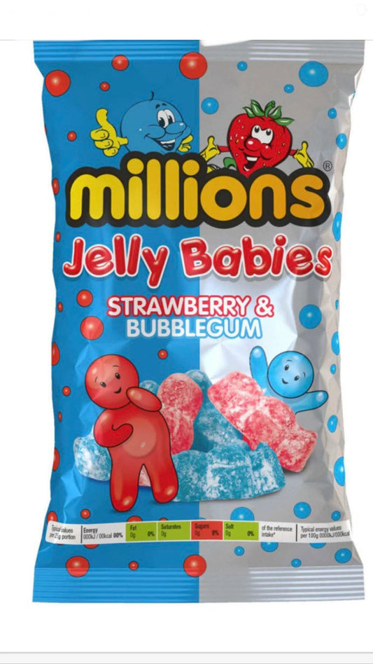 Millions Strawberry & Bubblegum Jelly Babies (190g)