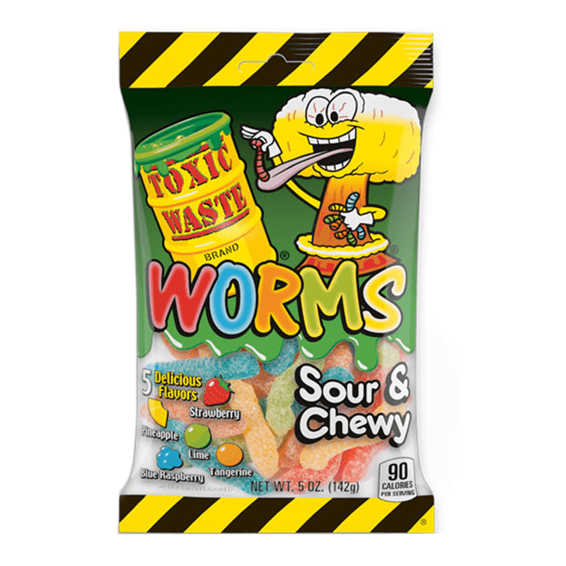 Toxic Waste Sour & Chewy Worms - 5oz 142g