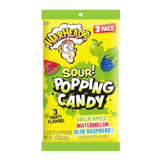 Warheads Sour Popping Candy - 3 Pack